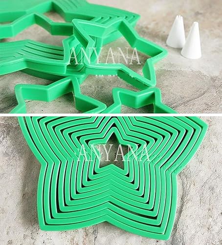 Miniatura 8 de Anyana plástico 10 unids set 3D Gingerbread Star Navidad decoración fondant donut Cookie nesting cutters kit galleta pastelería molde para árbol de