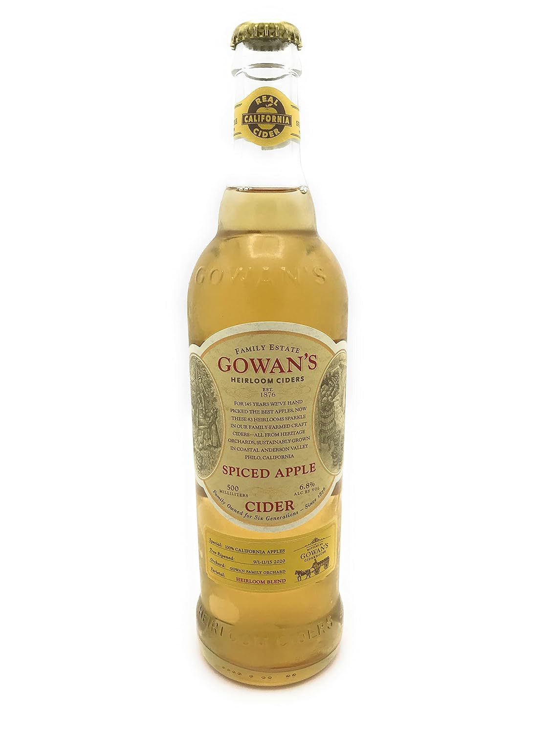 GOWANS HEIRLOOM CIDERS Spiced Apple Cider 16.9fz, 16.9 FZ