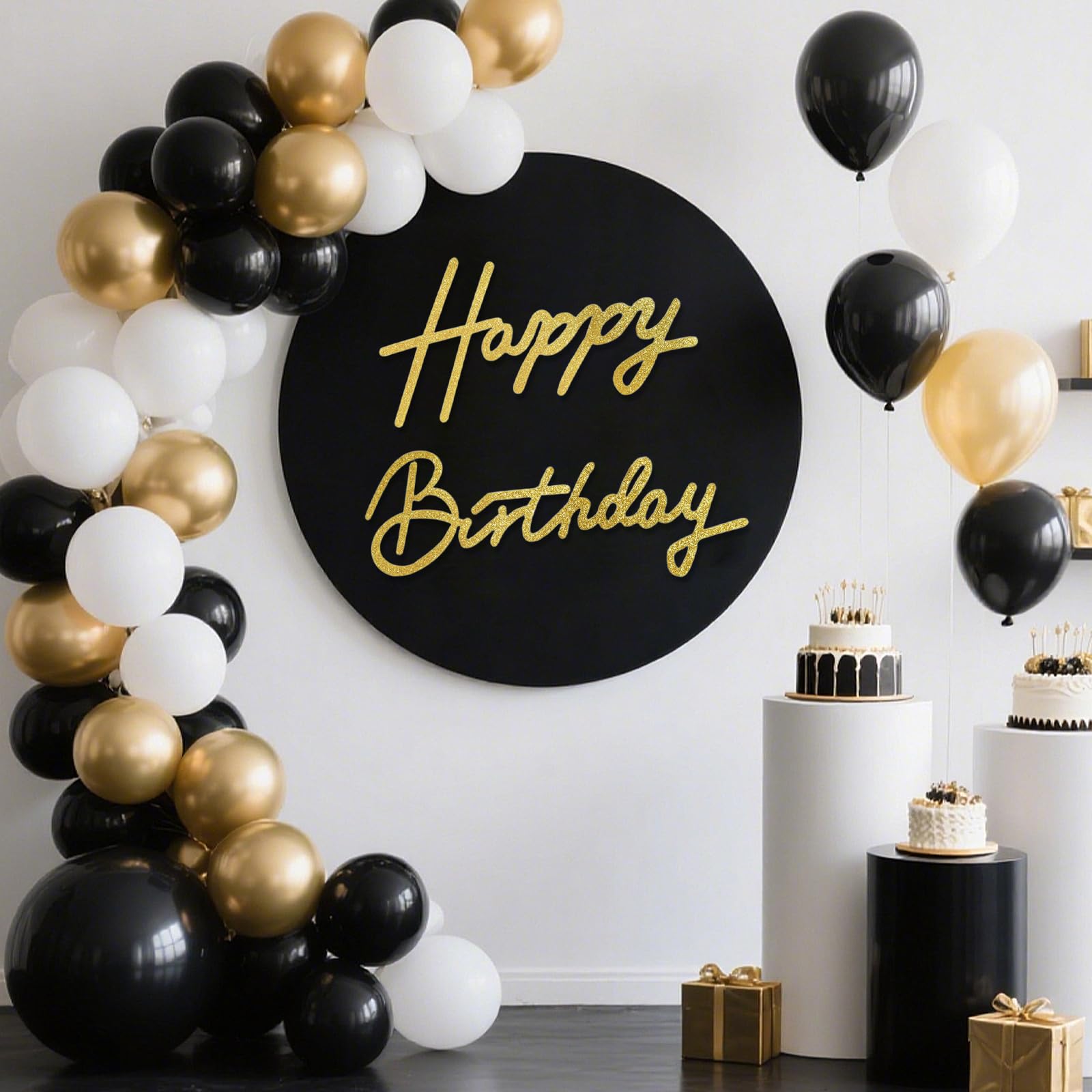 MASTRON Happy Birthday-bord voor achtergrond - glitter vilt