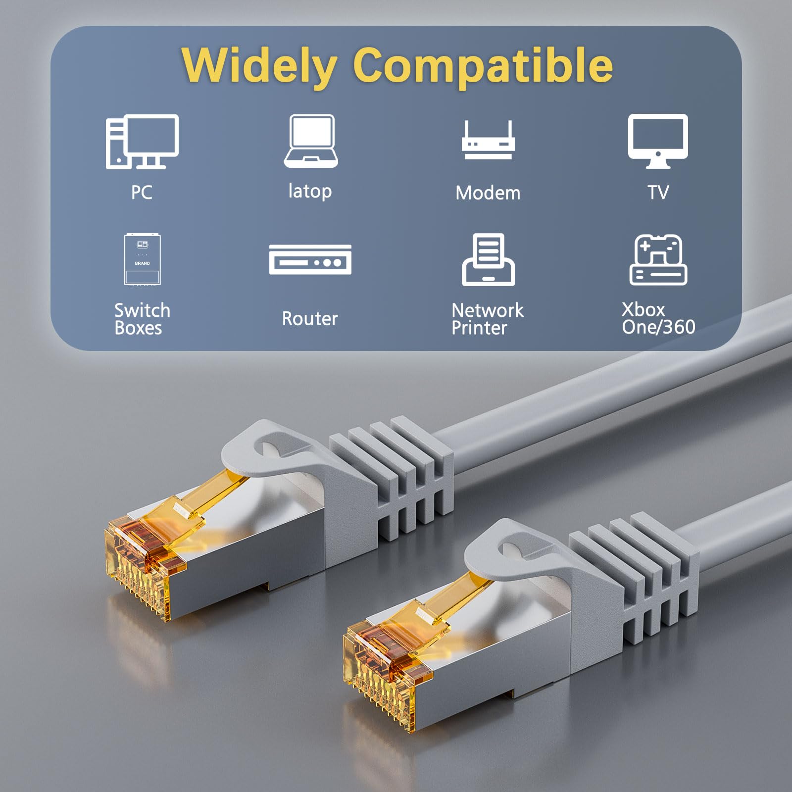 iwillink 20 x 1 m kabel krosowy CAT 7, kabel Lan CAT 7 krótki (10 Gbps, ekranowanie S/FTP PIMF, miedziany), kompatybilny z CAT7 CAT6a CAT6 panel krosowy / DSL Switch/router/modem - szary