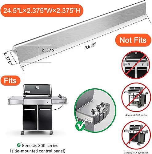 Miniatura 149 de QuliMetal 66033 Barras aromatizantes para Weber Genesis II E-410/E-415/E-435, piezas de parrilla para parrillas de gas Weber GS4 Genesis II LX serie