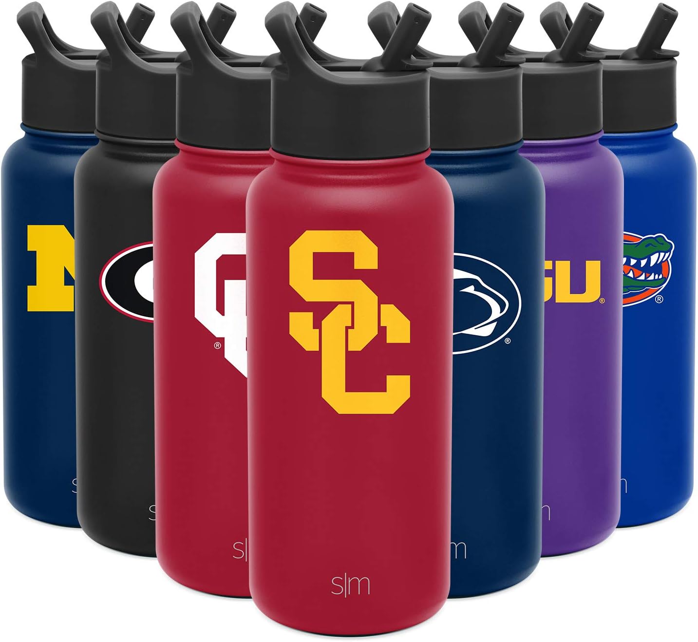 Simple Modern Officially Licensed Collegiate University Water Bottle with Straw lid Insulated Stainless Steel Thermos | Summit Collection | 32oz