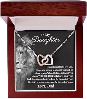 INIFIS To My Daughter Gifts from Dad, Birthday Gifts For Daughter from Mother, Daughter Gifts From Mom, Badass Daughter Necklace Gift From Dad, Father Daughter Gifts From Mom, Christmas Graduation Wedding Gifts for Daughter