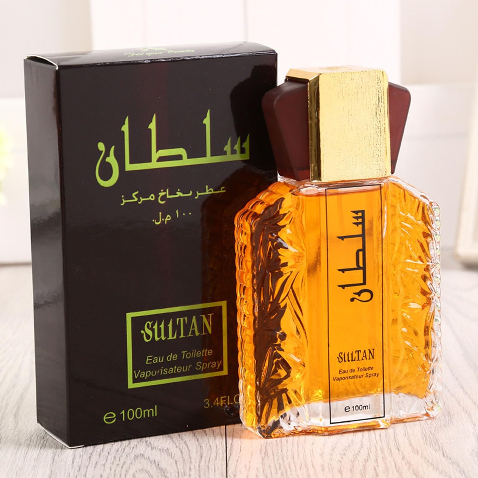Dubai Perfume for Men - Sultan Gold Oil, 3.4 Fl.oz Elegant & Long Lasting Scent, Exotic Arabian Spray (Black Box)