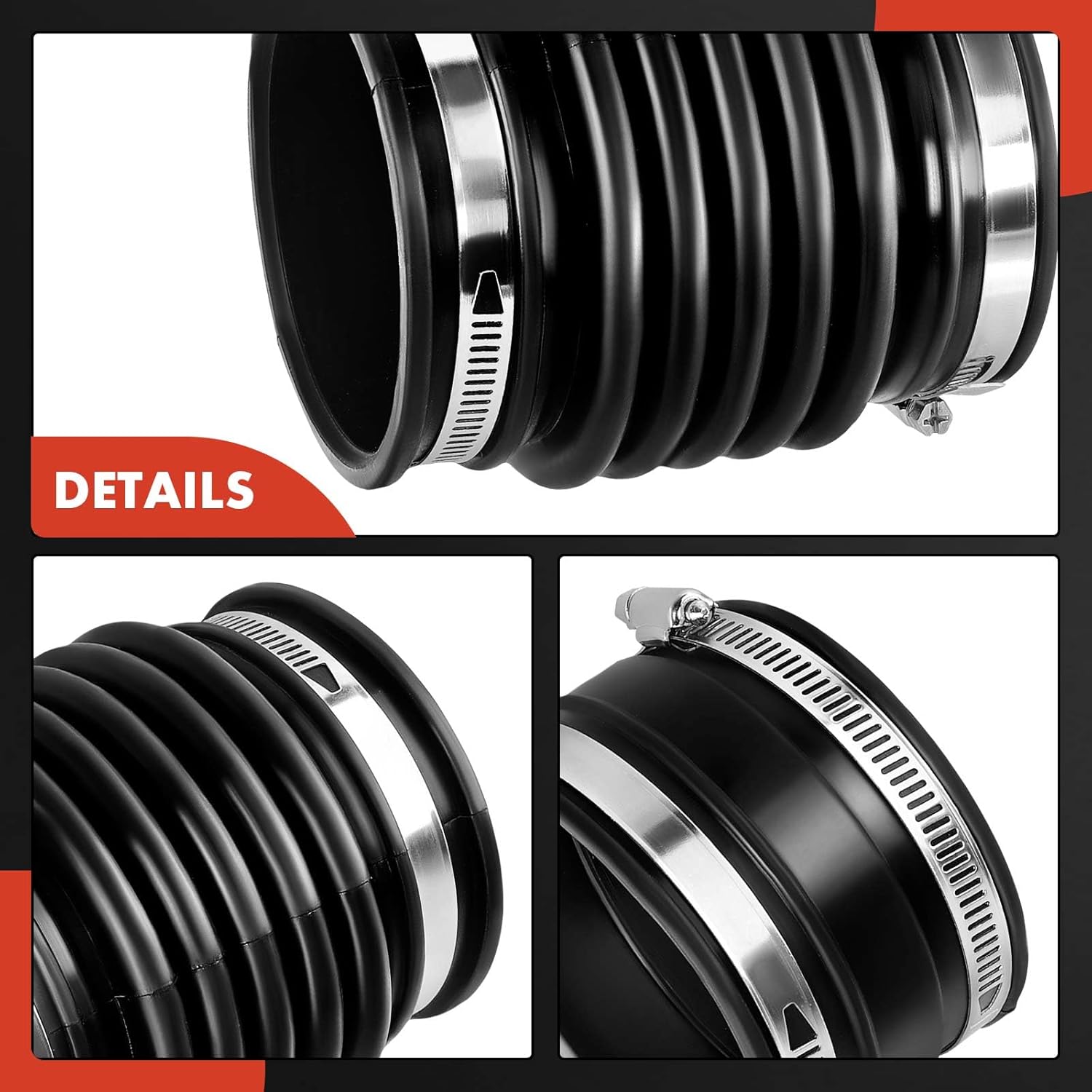 A-Premium 2 Engine Air Intake Hose Tube W/Clamps [fits DOHC, 6Cyl 4.0L] Compatible with Nissan Frontier 2005-2019, Pathfinder 2005-2012, Xterra 2005-2015, Pickup 4-Door, Replace# 16576EA200