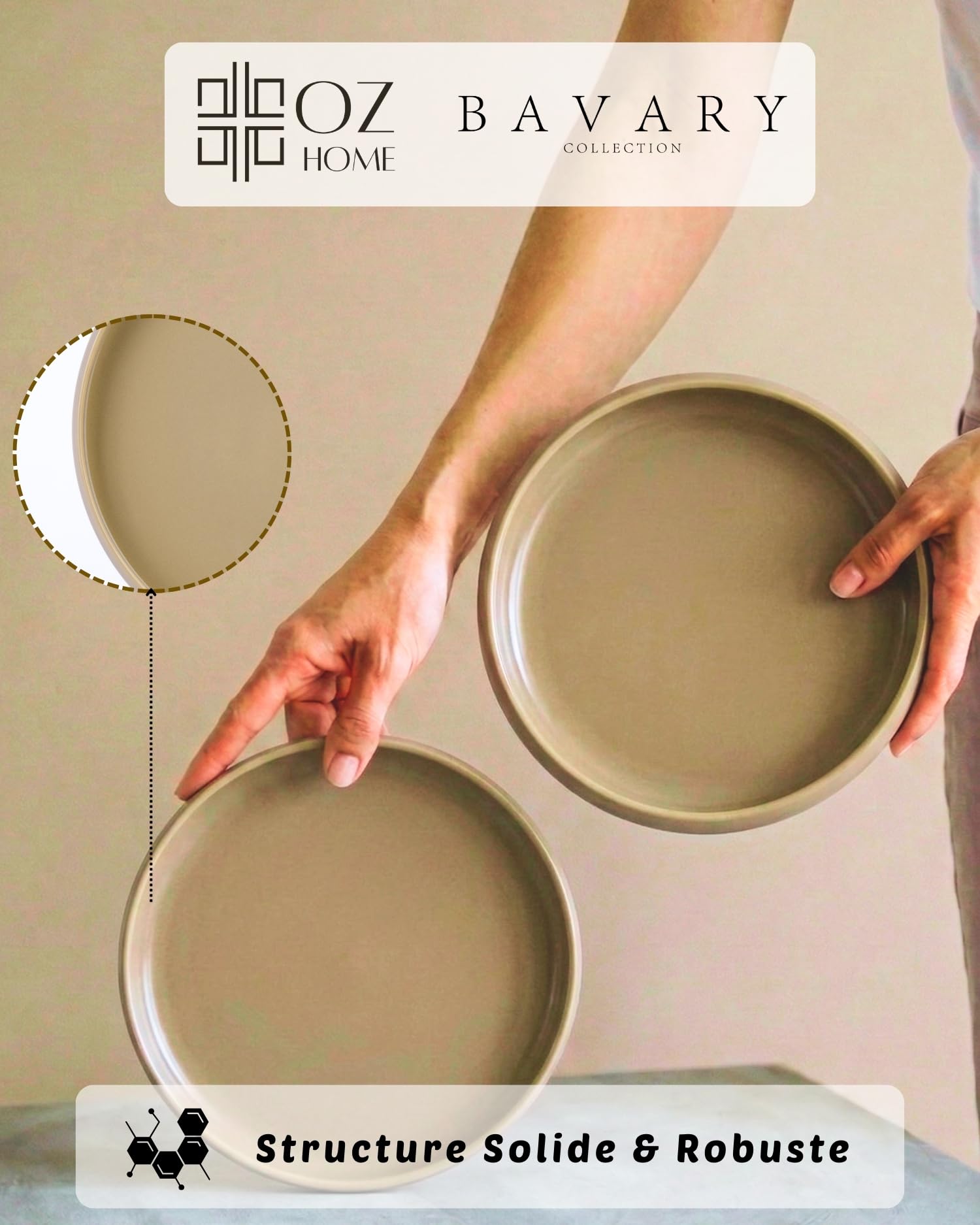 BAVARY Service Vaisselle Chubby-B 24 Pcs – Set De Table & Assiette Porcelaine – Service De Table 6 Personnes De Plates & Assiette Creuse, Bols, Vaisselle Et Arts De La Table Micro-onde/Lave-Vaisselles