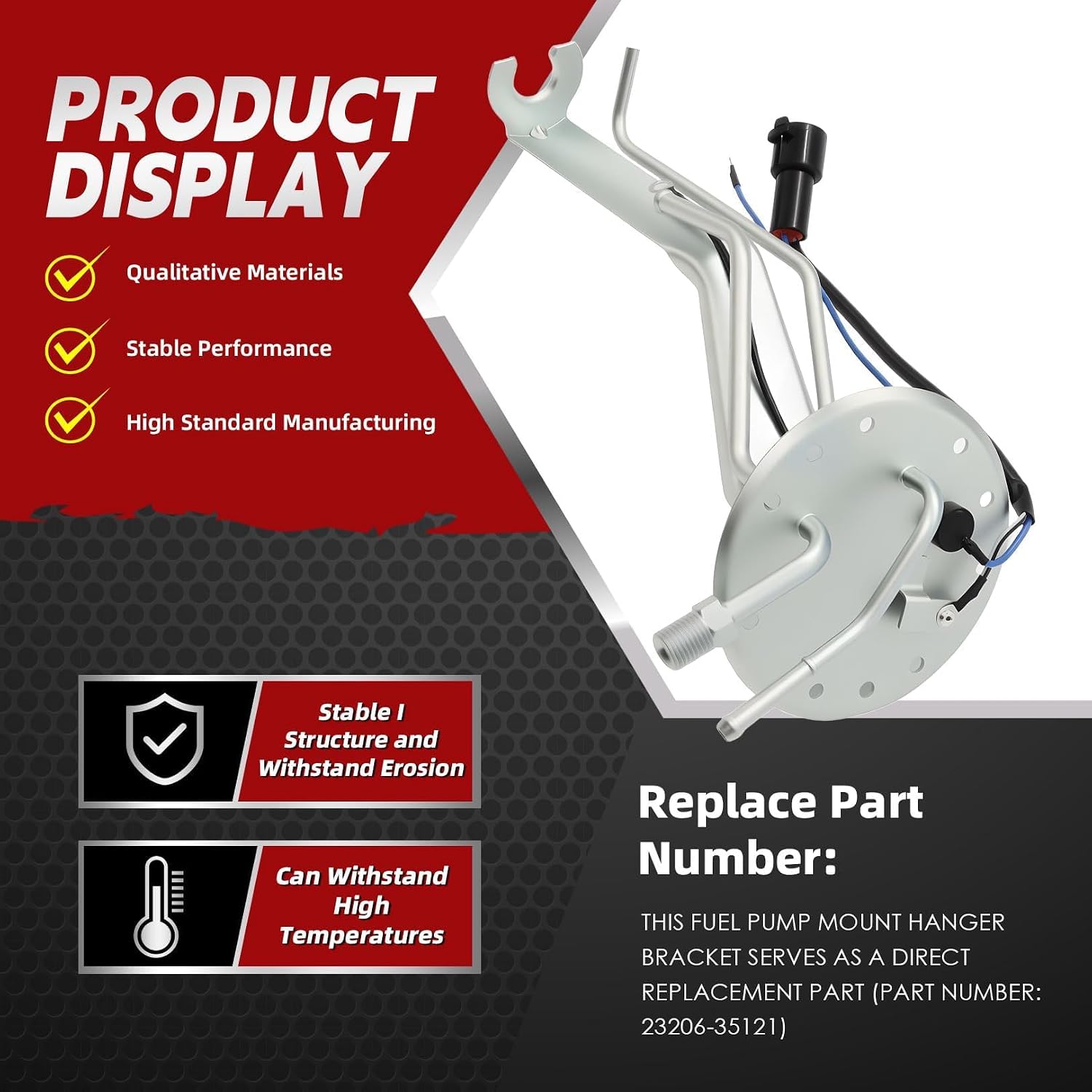 Nakkaa 23206-35121 Fuel Pump Mount Hanger Bracket Compatible with 4Runner Pickup 1986 1987 1988 1999 1990 1991 1992 2.4L 3.0L Engine
