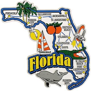 Florida State Outline Refrigerator Magnet, Approximate Size 4 inch x 4 inch