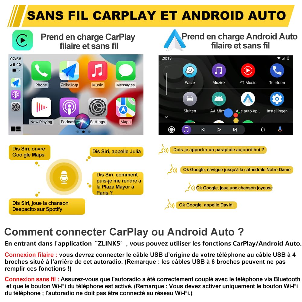 AWESAFE [6Go+128Go] Autoradio Android 15 pour Mercedes-Benz Vito Viano Sprinter W639/Classe B W245 W169 avec 4G Carplay 9 Pouces Écran Tacile avec GPS Android Auto/WiFi/RDS/FM/SWC/Aide au Parking