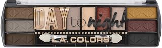 L.A. Colors Day to Night Sundown Eyeshadow Palette - 12 Versatile Powder Shades for Day-to-Night Looks, CES430