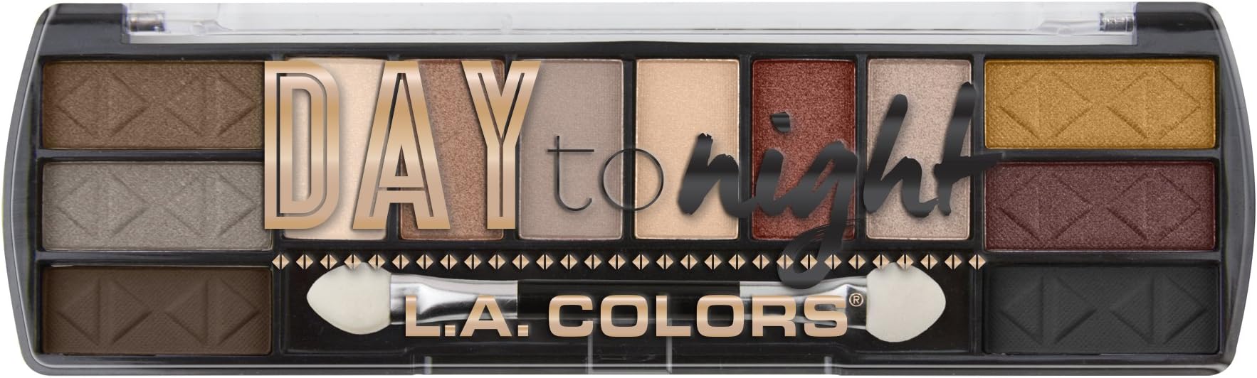 L.A. COLORS Day to Night 12 Color Eyeshadow, Sundown (Multicolor), 8 g Matte & Shimmery Finish