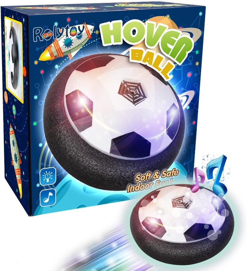 Rolytoy Hover Football Kids Toys Air Power Soccer with LED and Music