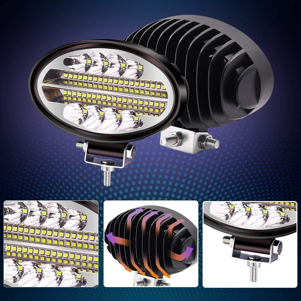 Biqing 2PCS Faro da Lavoro LED,5.5 Pollici Spot Luci di Lavoro a Led 12V 24V Fari di Profondità Impermeabile IP67 Luci di Lavoro Fuoristrada per Moto Auto ATV SUV Trattore