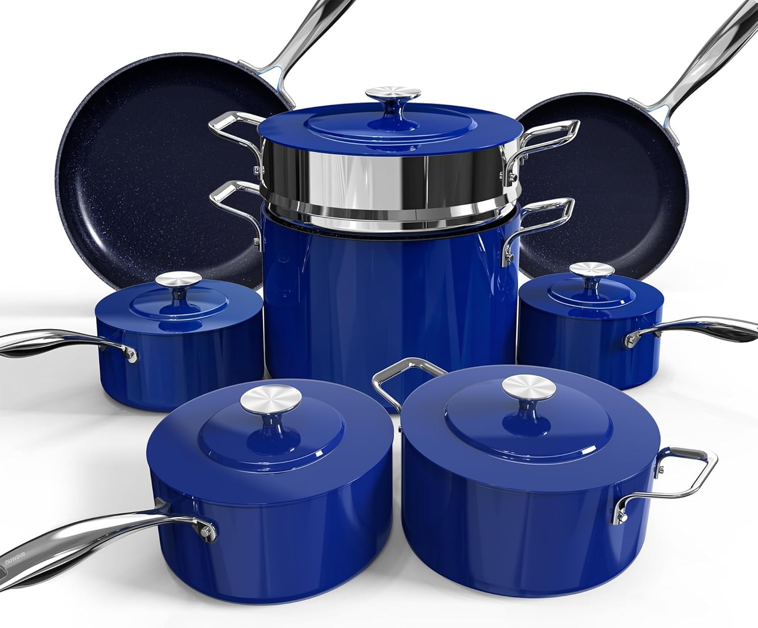 Lux 13pc Forged Lightweight Cookware Set PFAS Free, Healthy G10 Duralon Ceramic Coating, Ultra Non-Stick, Stay-Cool Handles, Works on All Cooktops & Induction Ready, 31904