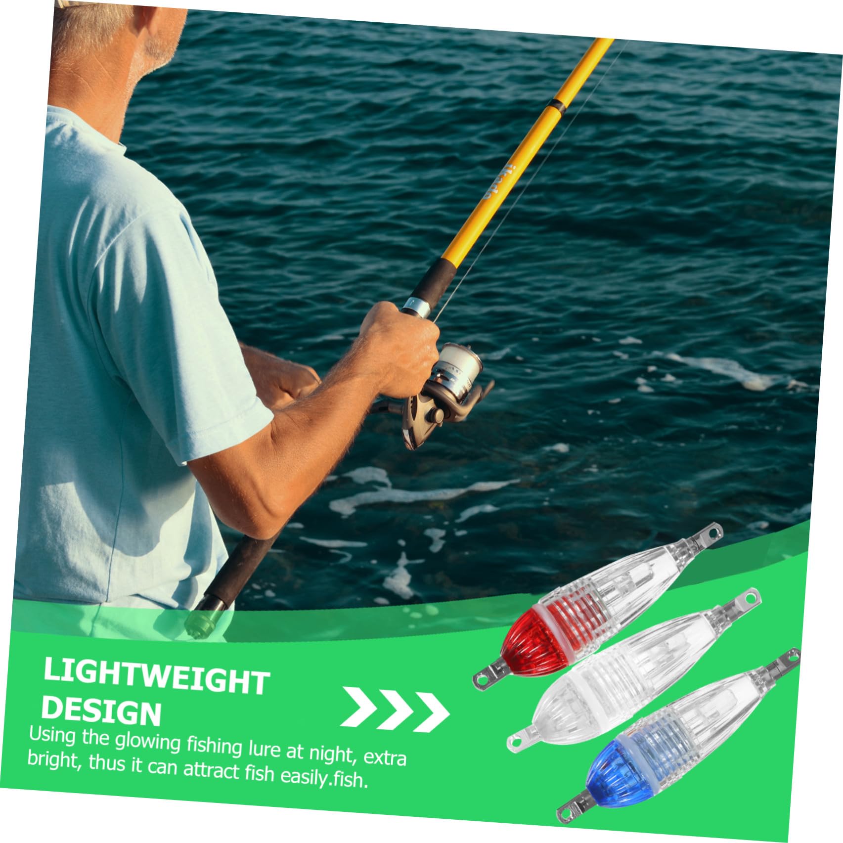 Hemobllo 6pezzi Lampada da Pesca LED Luce Notturna Pratica per Pesca all Aperto Attira Pesci Facilmente e Leggera da Trasportare