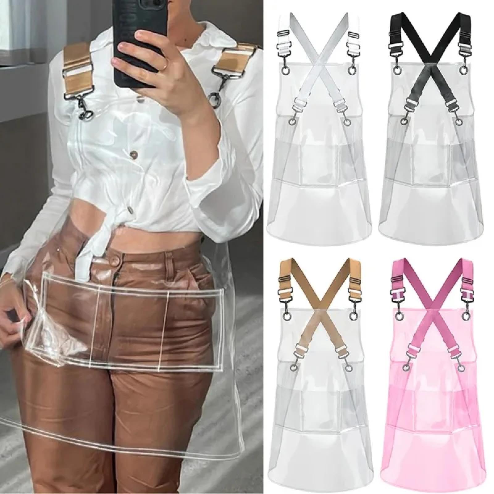 Delantal Cocina Baberos Delantal De Peluquero A La Moda Delantal Transparente Impermeable Reutilizable Unisex para Cocina Peluquería Barista Suministros para El Hogar