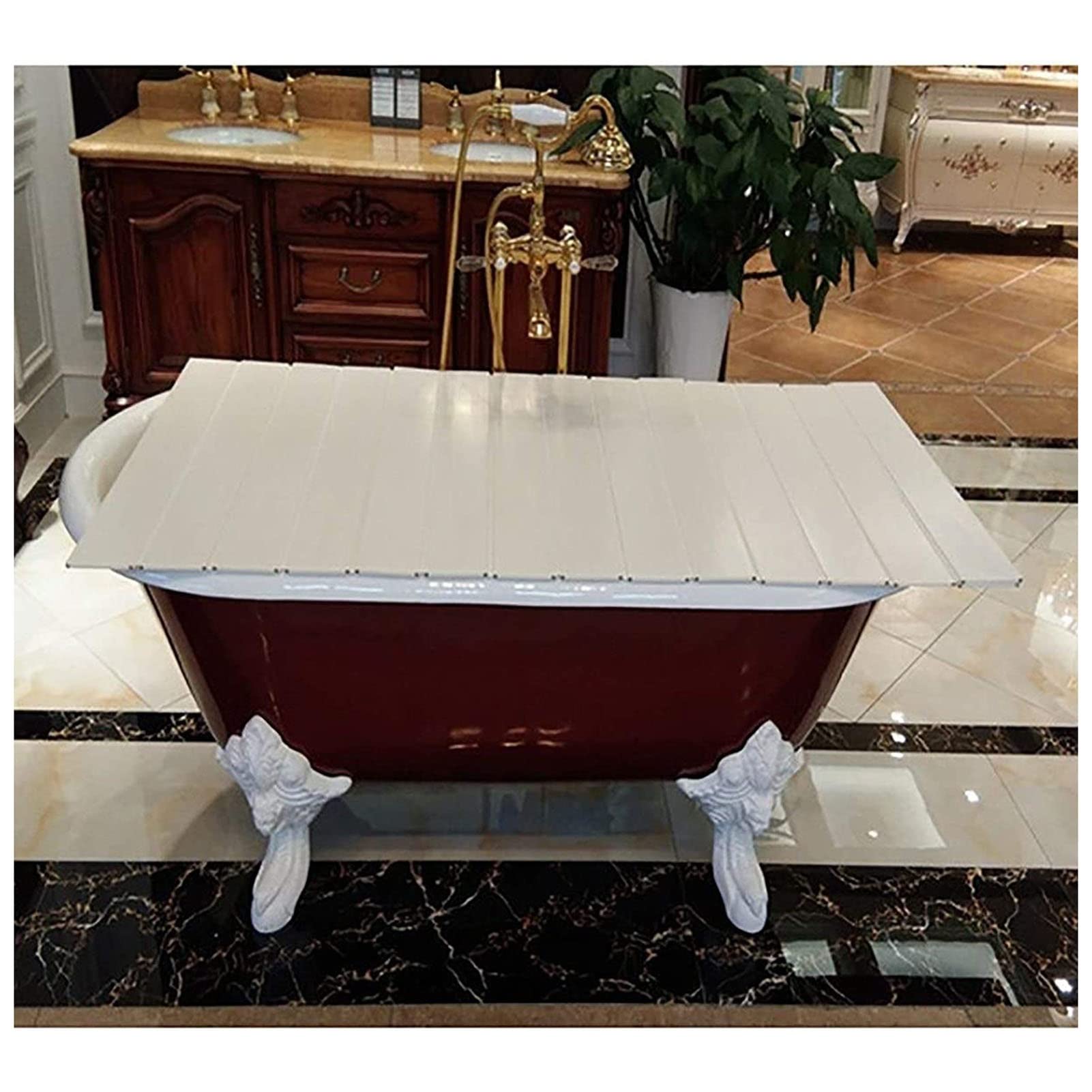 Składana osłona wanny z tworzywa PVC, wodoodporna osłona izolacyjna do wanny, trwała tacka do przechowywania, grubość 0,6 cm (70 x 116 x 0,6 cm)