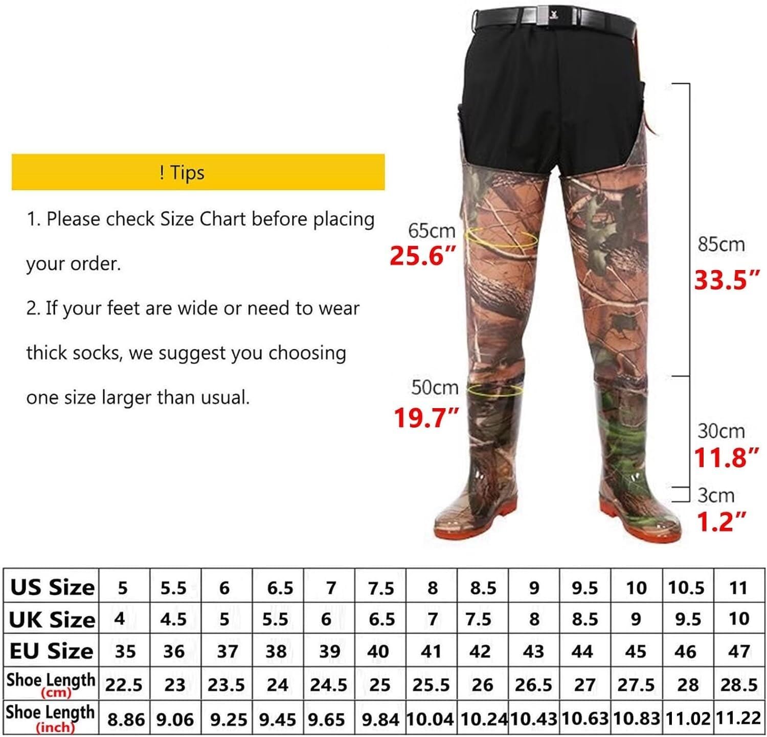 EPANO LXXW Waders Pesca Scarpe Impermeabili in PVC a Forma di Rana, Stivali Impermeabili da Esterno con Tasche, Stivali da Pioggia Alti, Stivali da Pesca Alti Fino al Ginocchio(7)