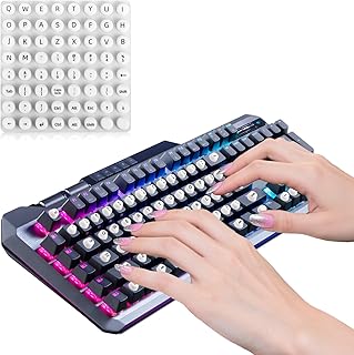 64 Pcs Keyboard Stickers for Long Nails, Nail Art Typing Raised Keyboard Silicone Keycaps, Soft Silicone Bubbles Keyboard with Letters Perfect for Remote Workers with Passion for Nail Art
