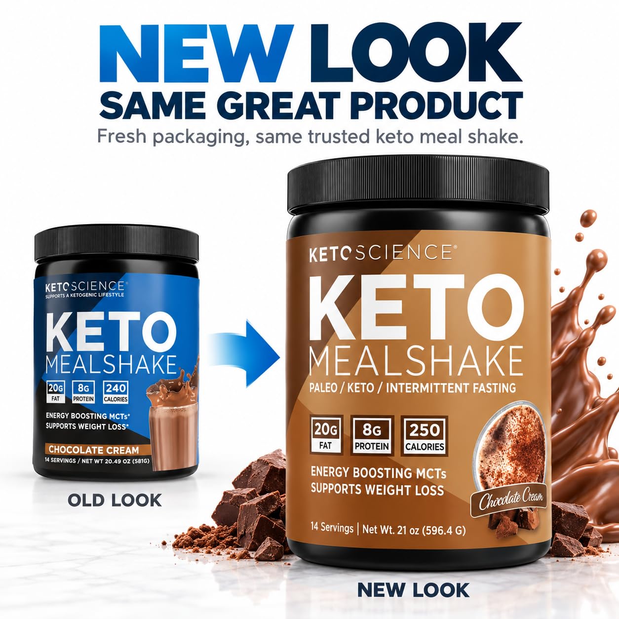 Keto Science Keto Shake Powder – Chocolate Meal Replacement with MCT Oil, Collagen, Protein – Keto Diet Supplement for Weight Loss – 14 Servings — Amazon image 2