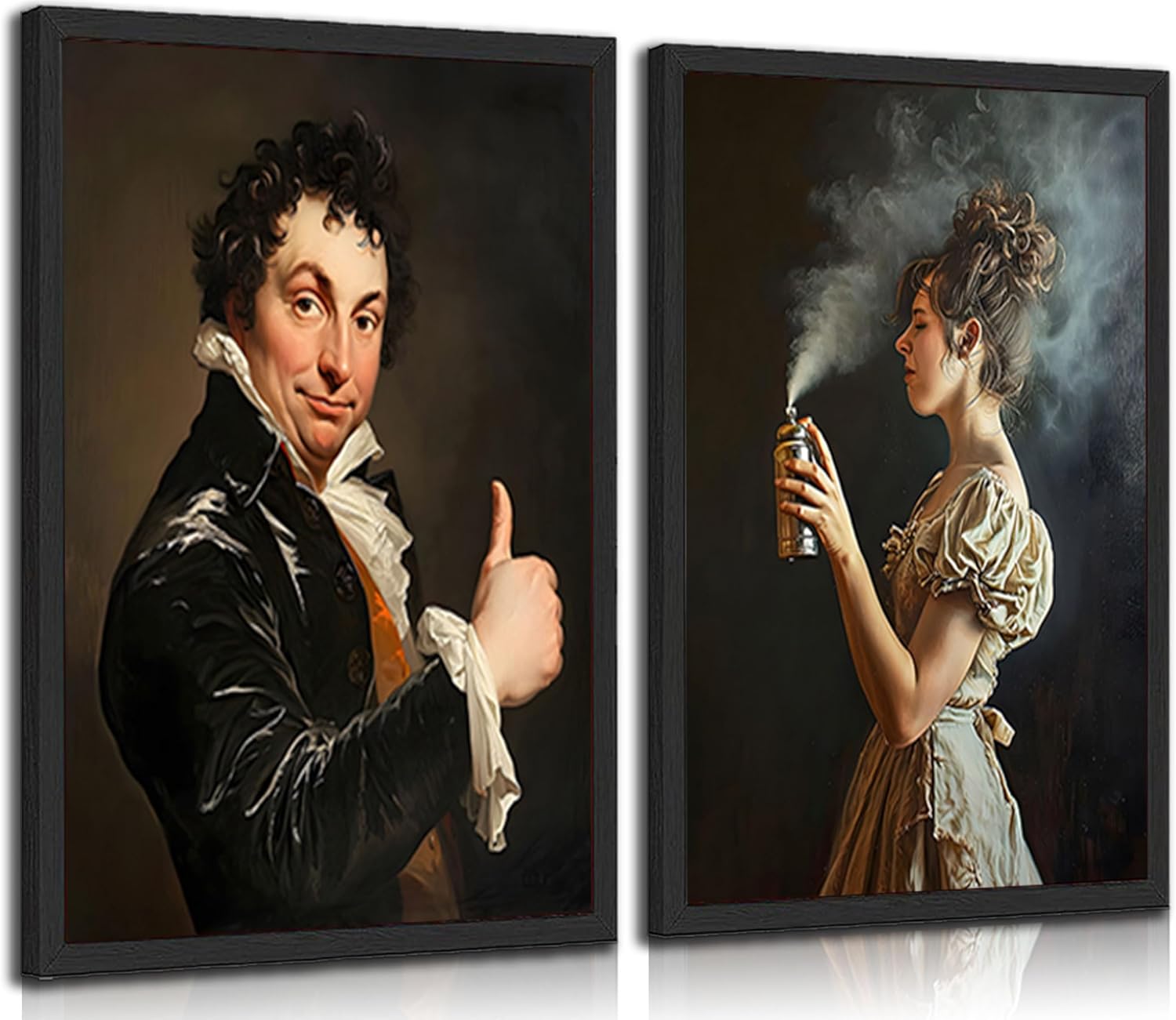 2Pcs Funny Bathroom Wall Art Toilet Unpleasant Odor Prints Posters Black and White Vintage Humor Restroom Wall Decor Canvas Paintings Pictures for Bathroom Home Country Farmhouse Toilet Decor Unframed posters 16x24inx2pcs