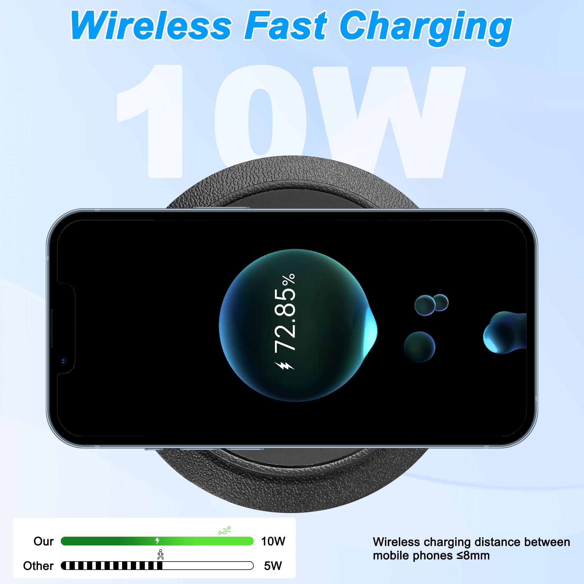 XMSJSIY Caricatore wireless integrato da tavolo 3 in 1 multifunzione pop-up da 10 W, ricarica rapida, caricatore wireless USB da tavolo, doppia ricarica USB per smartphone, comodino, scrivanie, mobili