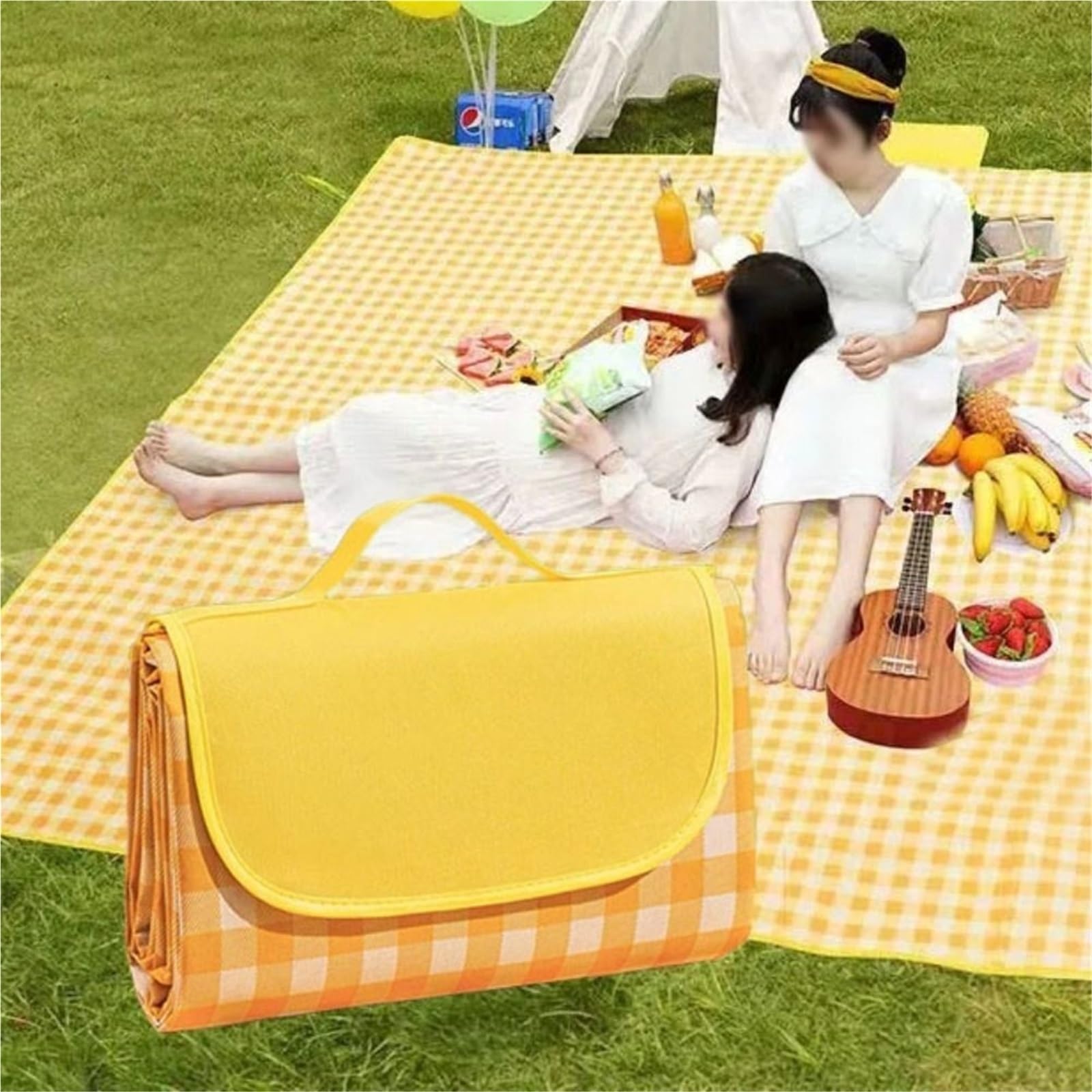 1 pezzo di tessuto pieghevole stuoia da picnic portatile addensare spiaggia coperta campeggio impermeabile per Campeggio(Green,200x300cm)