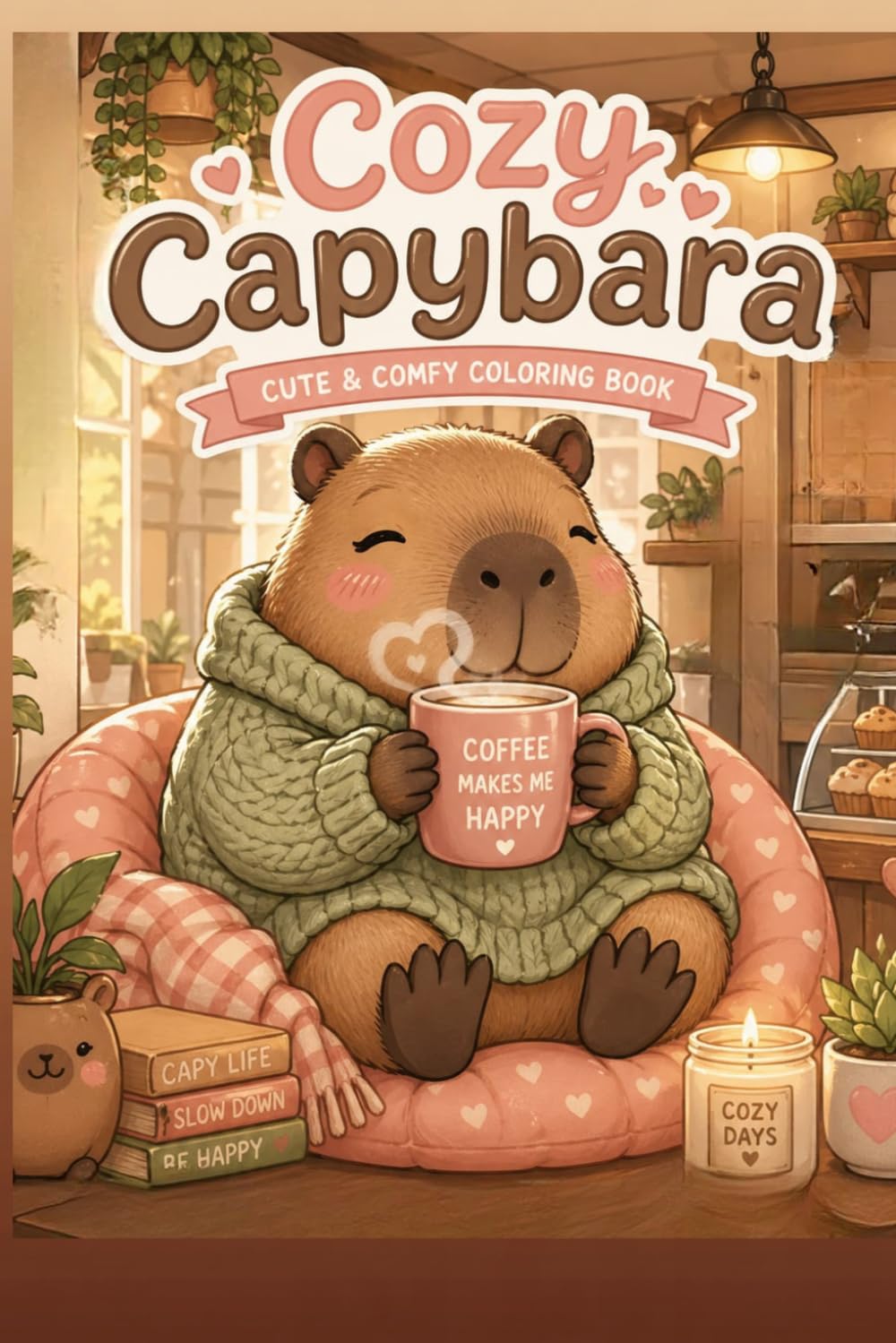 Cozy Capybara: Cute & Cozy Coloring Book