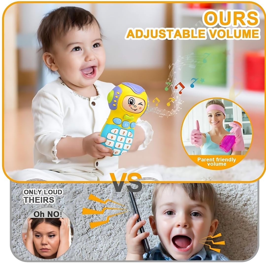 PLUSPOINT Baby Telephone Toy for 1-3 Year Olds with Light & Music - Role-Play Fun & Learning Toy Phone for 6-36 Months Toddlers,Multicolour 3