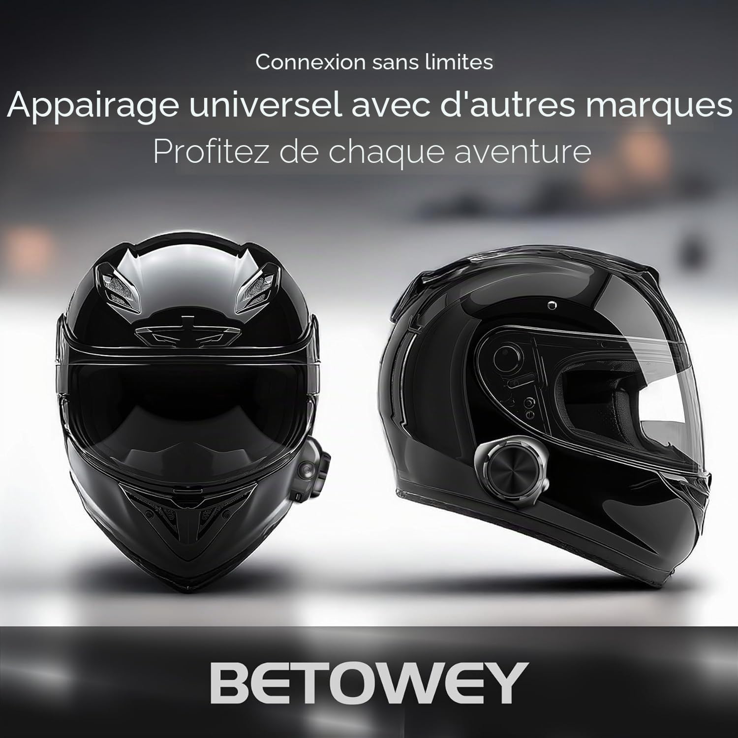 Kit Bluetooth Casque Moto Y3, Intercom Moto pour 2 Personnes avec Étanchéité IP67 et Haut-Parleurs Hi-FI, Idéal pour ATV/Motoneige (2 Pièces)