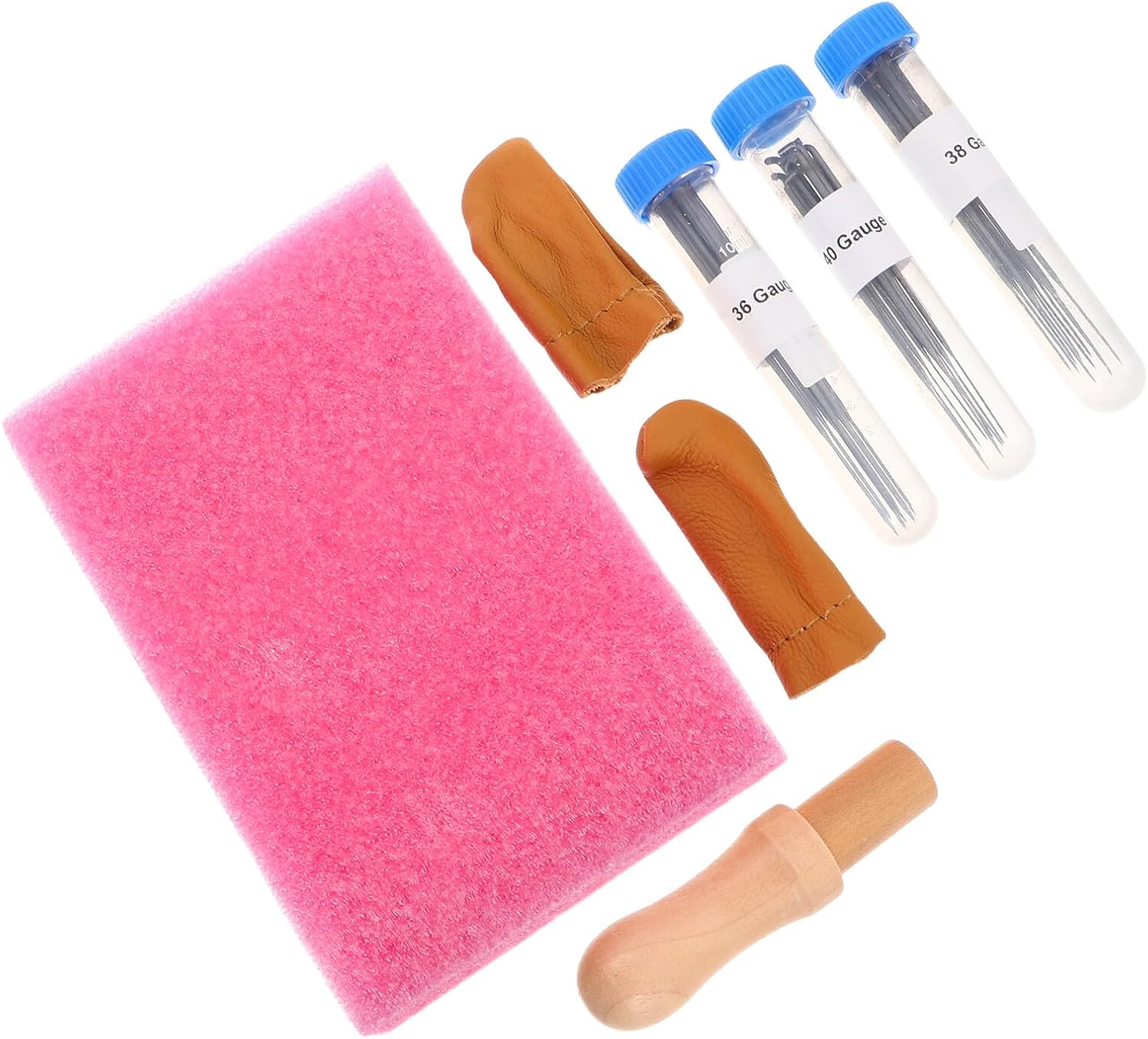 HOMSFOU Wool Felting Needle Kit with Wood Handle, 30pcs Wool Felting Tools Set for Beginners, Includes Fine, Medium, Coarse Needles, Finger Guards, and Work Mat for DIY Crafting