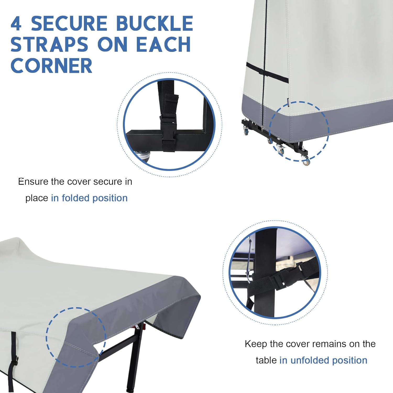 Ping Pong Table Cover Outdoor Waterproof, Dual Function Table Tennis Cover Fits Both Folding Tables and Flat Tables Indoor & Outside 68"L x 6"/30"W x 62"H