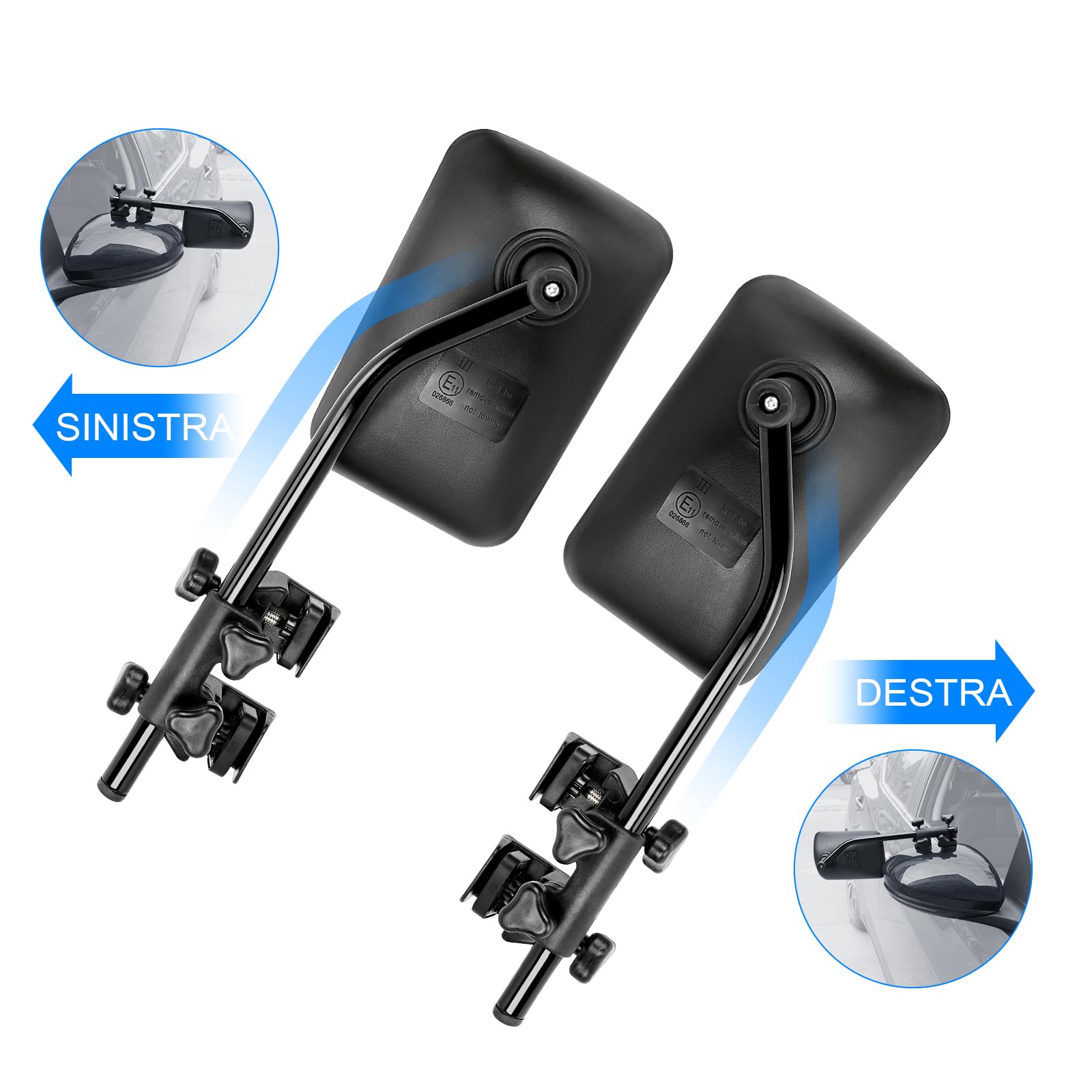 SUPAREE Specchi Supplementari Caravan Specchietti Laterali Aggiuntivi Specchietti per Roulotte per Auto Motorhome