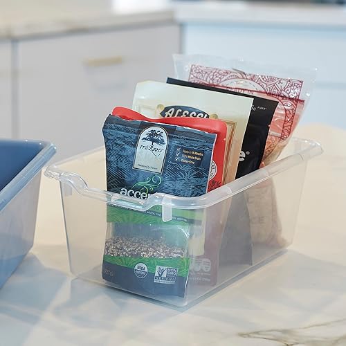 Miniatura 7 de ECR4Kids Cubo de almacenamiento frontal con cucharada, organización multiusos, transparente, 5 piezas
