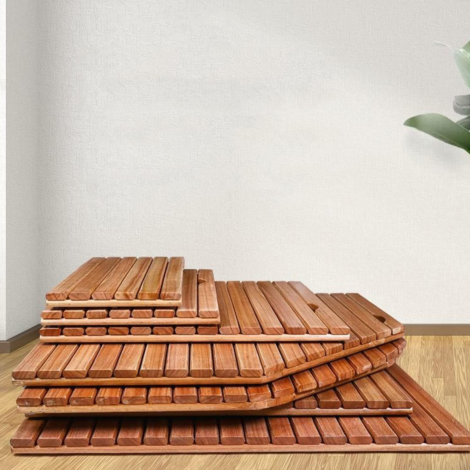 Pedana Doccia in Legno Ecologici,per Tappetino Doccia per Bagno e Cucina,Tappeto Antiscivolo Doccia Multifunzionale,Facile da Riporre,per Spa/Sauna,Uso Interno/Esterno (60x40cm/24x15.7in)