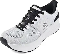 Tênis masculino com bico largo, sem fecho, suporte de arco, tênis de corrida com estabilidade de amortecimento grosso, tênis ortopédico para caminhada