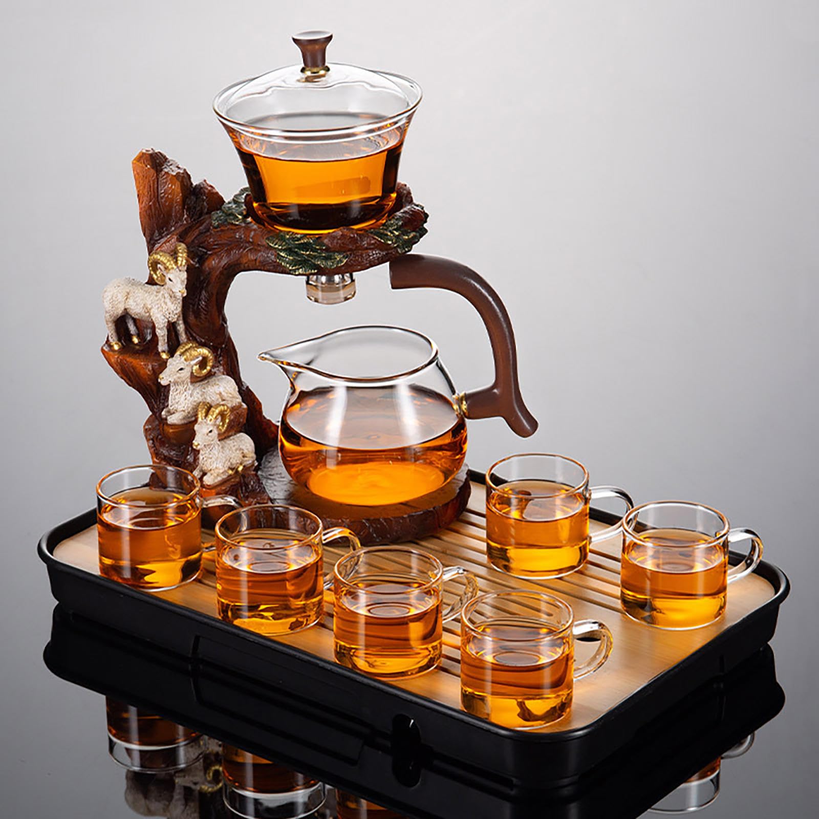 Półautomatyczny zestaw do herbaty - magnetyczny czajnik do herbaty Magic Glass, leniwy domowy zaparzacz do herbaty