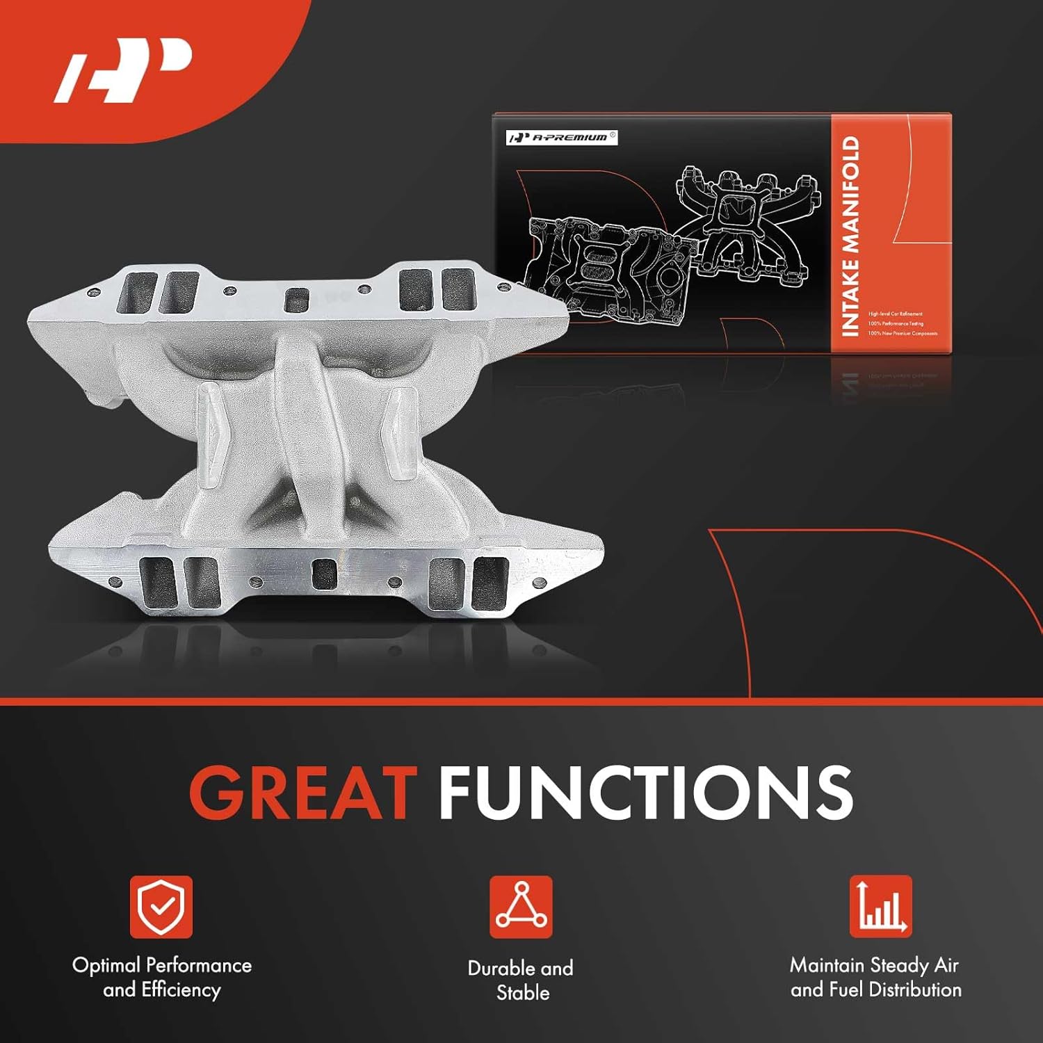 A-Premium Intake Manifold Compatible with Dodge Charger, B200, B300, CB300, Coronet, D100, Dart, Magnum, Monaco, Royal Monaco & Chrysler Town & Country, Cordoba, New Yorker, Newport & Plymouth Fury