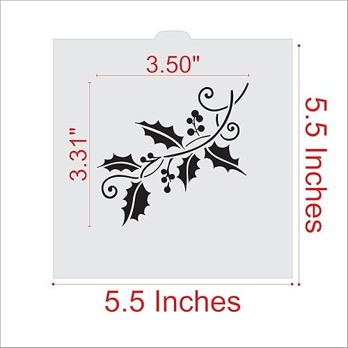 Miniatura 2 de Plantilla de galletas y manualidades en aerosol de acebo de Designer Stencils