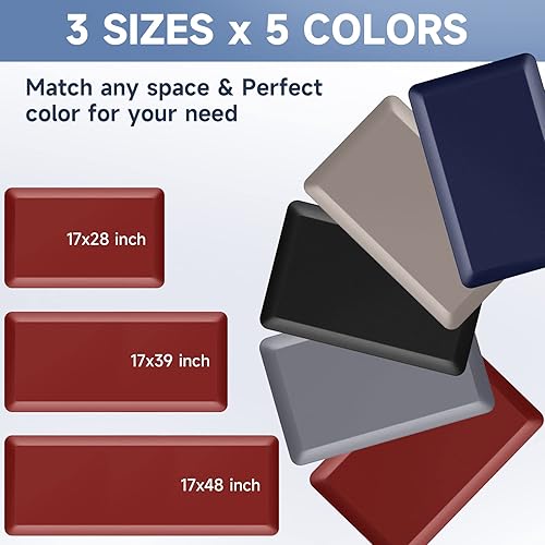 Miniatura 4 de StepRite Tapete de cocina antifatiga de 45 pulgadas de grosor, antideslizante, resistente a las manchas, impermeable, tapete de escritorio para