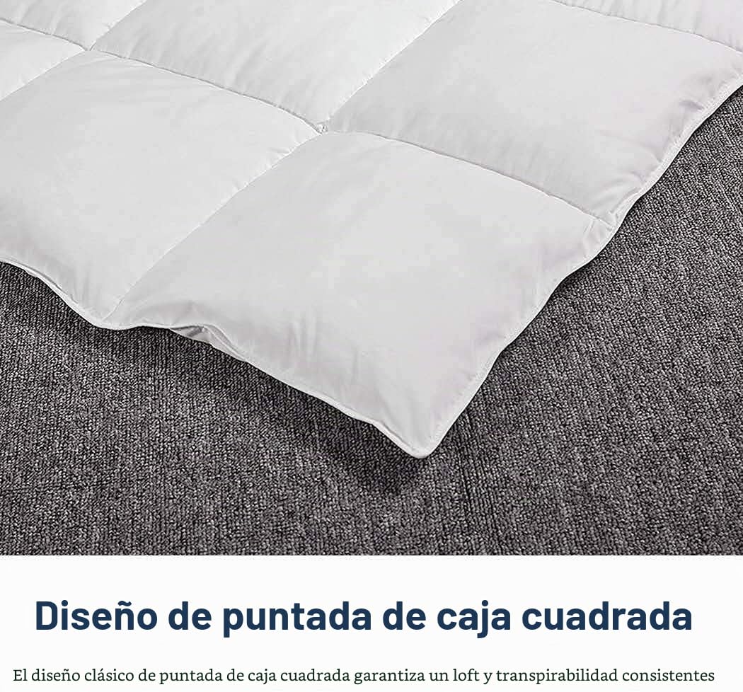 ACCURATEX Edredón 240x220 cm - 450GSM Esponjoso, Alternativa al Plumón, Colección Hotelera, Suave y Cálido para Invierno, 8 Pestañas de Esquina, Lavable a Máquina, Blanco
