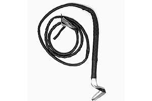 Faux Leather Black Whip - 6.5' Woven Costume Accessories Whips