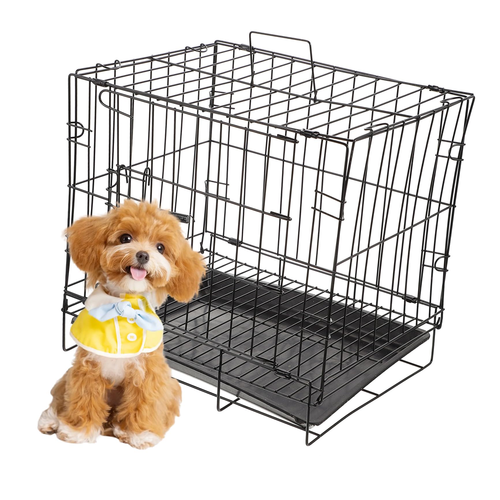 Cage en fil de fer pliable pour chien : un habitat robuste, facile à nettoyer et ranger