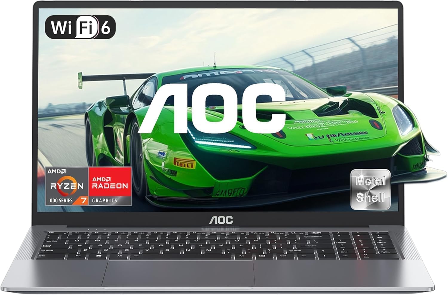AOC 2025 Ordinateur Portable Gamer - Écran 16,1'' FHD | Processeur Ryzen 7 5825U (4.5GHz Surpasse l'i7-1265U) | 16 Go RAM DDR4 | SSD M.2 512 Go | Clavier Rétroéclairé | WiFi 6 | Boîtier Métallique