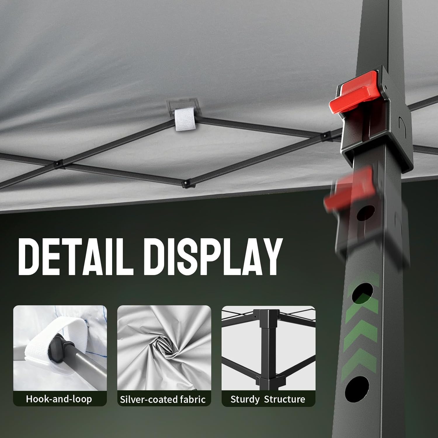 CROWN SHADES 10x10 Pop Up Canopy - Patented Center Lock One Push Instant Outdoor Canopy Beach Tent with STO-N-Go Bag 8 Stakes & 4 Sand Bags，American Flag