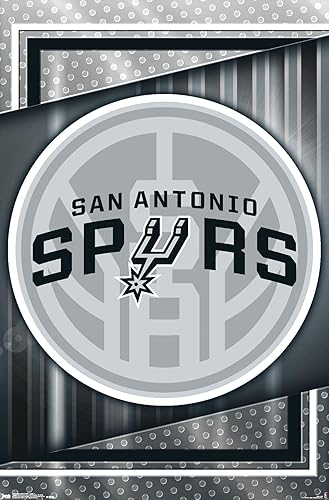 Trends International NBA San Antonio Spurs - Póster de pared con logotipo 17, 34 pulgadas de largo x 22.4 pulgadas, versión premium sin marco