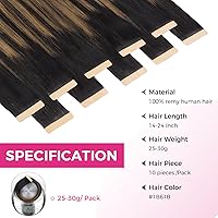 Vista 63 de Lashey Extensiones de Cabello Humano con Cinta Adhesiva Negro Natural 100% Remy Cabello Humano Liso Extensiones de Cabello con Cinta Largas de 24