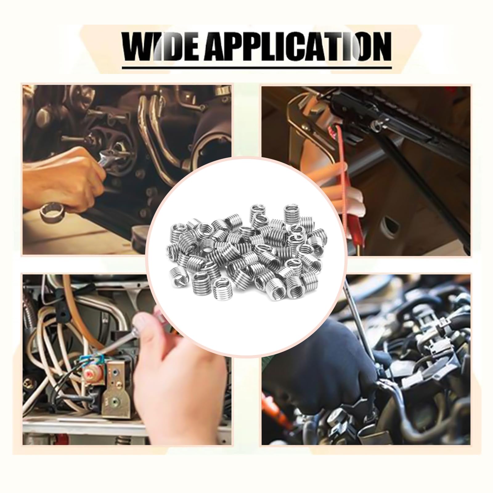 Wire Rack Screw Inserts Snapklik.com : 50pcs Wire Thread Insert Kit, 304 Stainless Steel NPT ...
