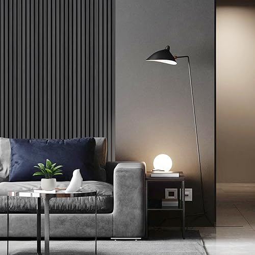 Miniatura 3 de Paneles de pared de madera de 94 pulgadas para decoración de pared interior, reducción de ruido, panel de listones de madera 3D acanalados negros