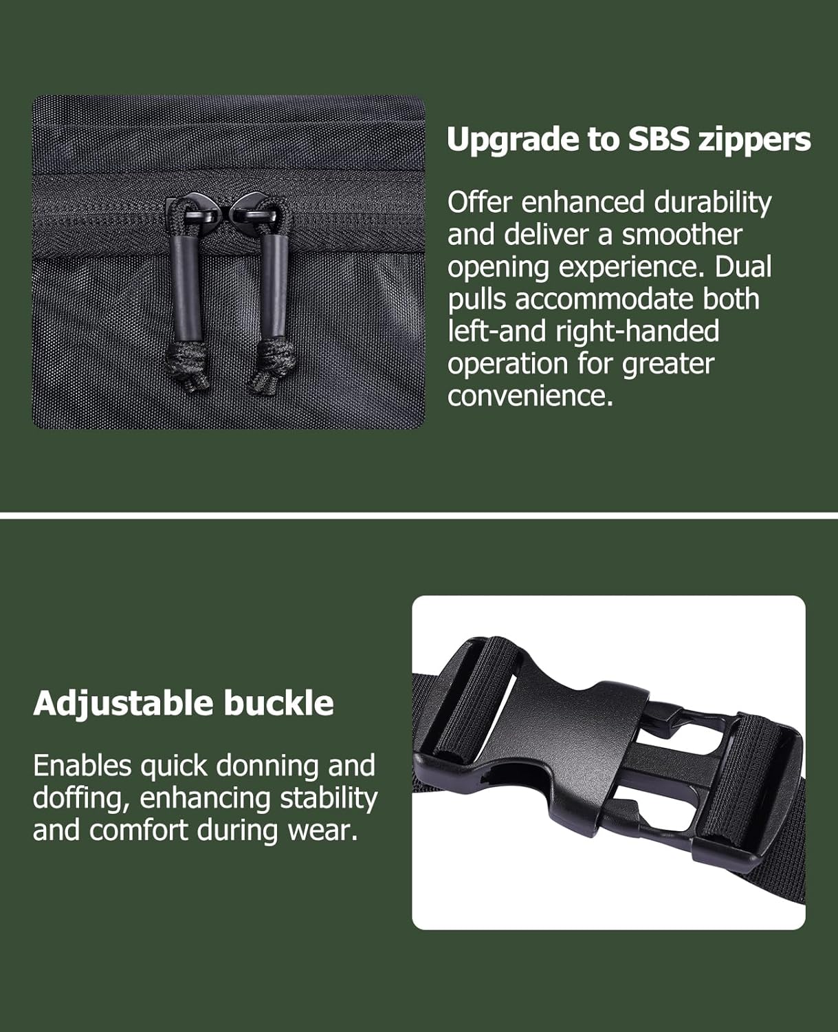 NOOLA Tactical Fanny Pack Compact Lightweight Waist Pack for Men Women, CCW Bag with Holster and Zippered Pockets, Adjustable EDC Waist Belt Bag for Cycling, Hunting, Running, Hiking, Black